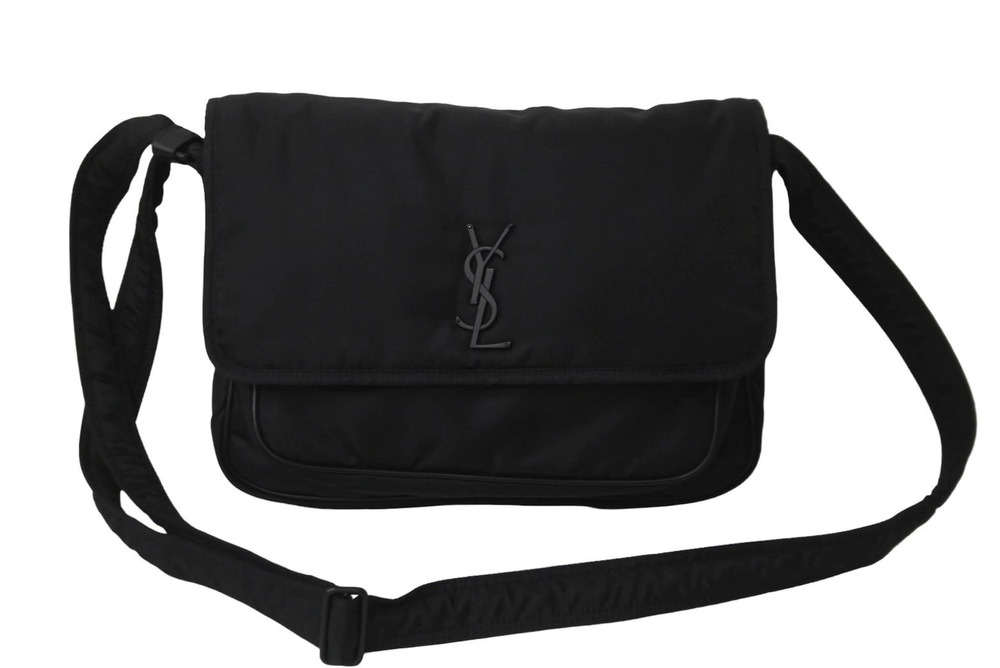 Saint Laurent Niki Foldover Top Messenger Bag Black